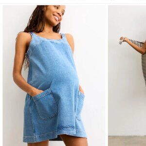 Hatch Maternity Kiley denim mini dress sz M